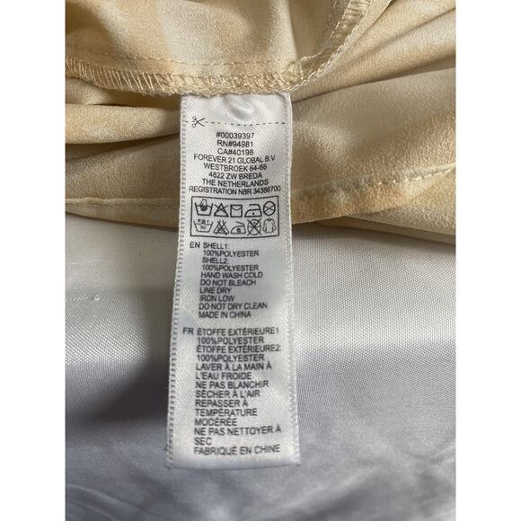 Love 21 Women’s Halter Sleeveless Top Orange And Beige Zipper Sheer Size Large - Picture 3 of 4